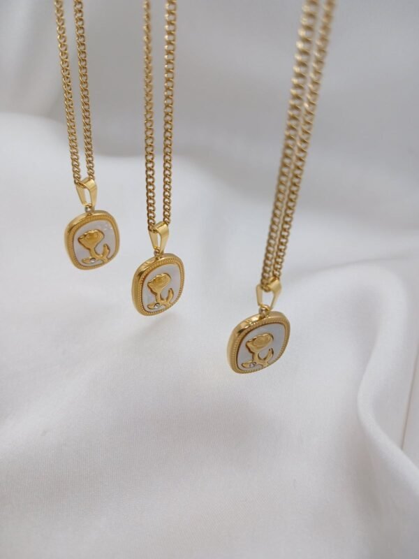 Rose Mother of Pearl Pendant Necklace Women Birthday Gift - Image 2
