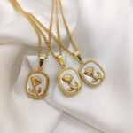 Rose Mother of Pearl Pendant Necklace Women Birthday Gift