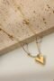 Fashion Jewelry Heart Necklace Stainless Steel Snake Bone Chain Pendant Necklace for Women