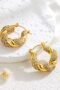 Vintage Fashion 18K Gold Plated Twisted Hoop Earring Stainless Steel Luxury Jewelry