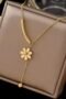 Vintage Luxury 18K Gold Plated Women Stainless Steel Floral Daisy Flower Pendant Collarbone Chain Fashion Jewelry Necklaces