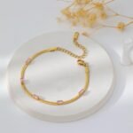 Women Stainless Steel Cuban Chain Punk 18k Gold Plated Gift Colorful Zircon Fashion Jewelry Bracelets - Image 5