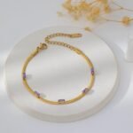 Women Stainless Steel Cuban Chain Punk 18k Gold Plated Gift Colorful Zircon Fashion Jewelry Bracelets - Image 4