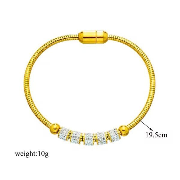 18k Gold Plated Women Love Cubic Zirconia Stainless Steel Fashion Jewelry Bangles Bracelet - Image 4