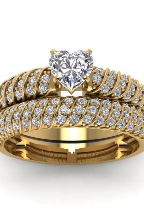 Punk Women Stainless Steel Color Dragon Pattern Alloy Zircon Heart Wedding 18K Gold Plated Fashion Jewelry Rings