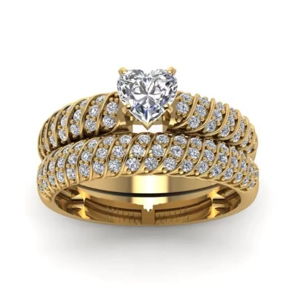 Punk Women Stainless Steel Color Dragon Pattern Alloy Zircon Heart Wedding 18K Gold Plated Fashion Jewelry Rings - Image 4