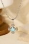 Clavicle Chain Diamond Stainless Steel Silver Women Blue Opal Zircon Fashion Jewelry Necklaces