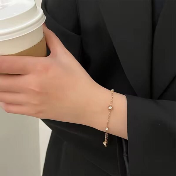 High End Diamond Titanium Steel Bracelet with Niche Design Light Luxury and Simple Titanium Steel Jewelry - Image 3