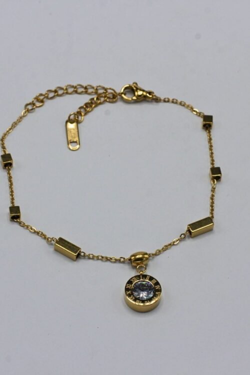 New Dainty Charms Titanium Steel Non Tarnish Anklets Roman Numerals Seashell Anklets for Women